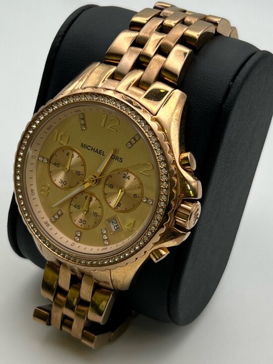 Michael Kors Unisex Watch MK5425 Chronograph Rose Gold Tone Extra Links Worki main image 13